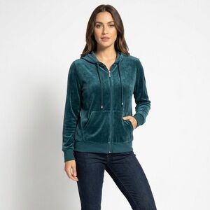 Royale Lady Black Velour Zip-Up Hoodie - Size 2X